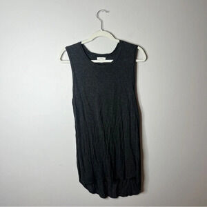 Aritzia Wilfred Gray High Low Slit Tank Top